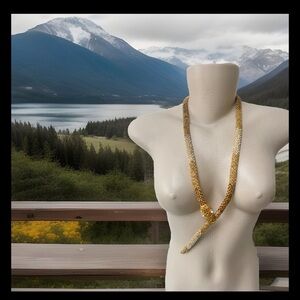 Valentino Garavani crystal snake serpent necklace Gold tone metal and crystal